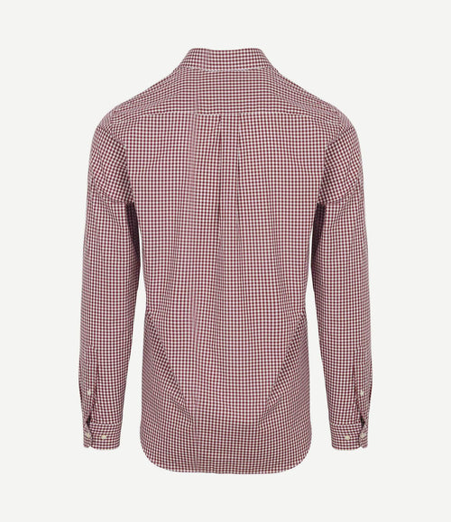Poplin overhemd ruit rood