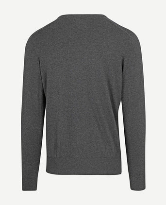 Steppin' Out pullover v-hals merinowol antraciet | Regular-fit