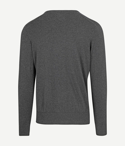 Steppin' Out pullover v-hals merinowol antraciet | Regular-fit