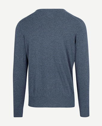 Steppin' Out pullover v-hals merinowol kobaltblauw | Regular-fit