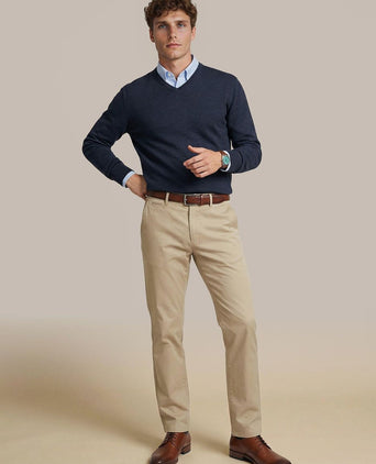 Steppin' Out pullover v-hals merinowol donkerblauw | Regular-fit