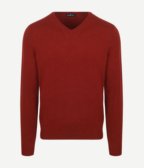 Steppin' Out pullover v-hals merinowol rood | Regular-fit