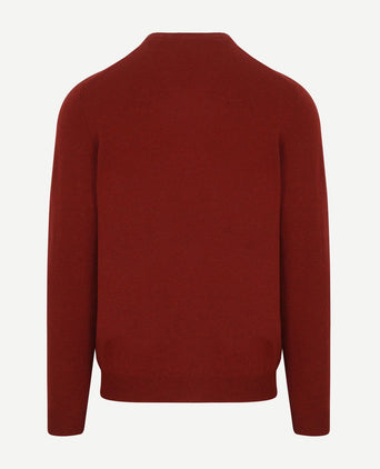 Pullover v-hals merinowol rood