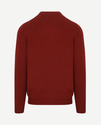 Pullover v-hals merinowol rood