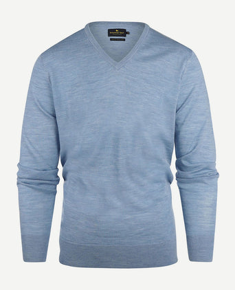 Steppin' Out pullover v-hals merinowol sky blue | Regular-fit