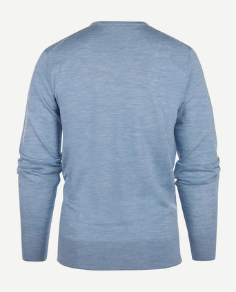 Steppin' Out pullover v-hals merinowol sky blue | Regular-fit