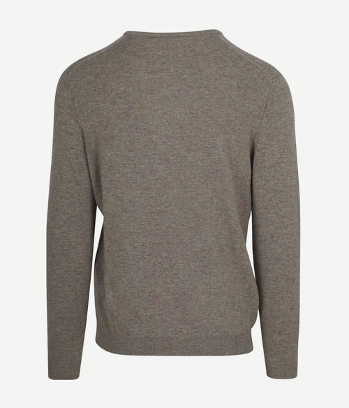 Steppin' Out pullover v-hals merinowol taupe | Regular-fit