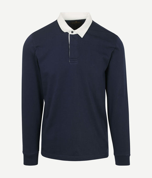 Steppin' Out rugby polo donkerblauw | Regular-fit