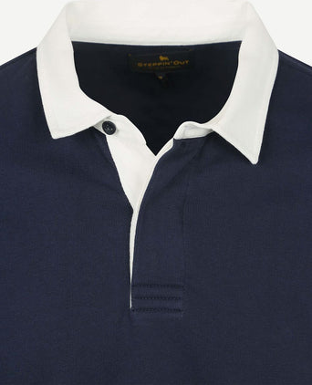 Steppin' Out rugby polo donkerblauw | Regular-fit