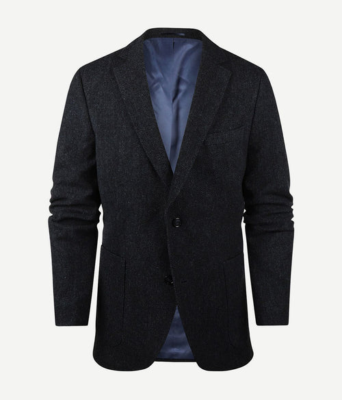 Steppin' Out shetland colbert lamswol donkerblauw | Regular-fit