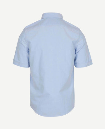 Short sleeve overhemd Oxford yale lichtblauw