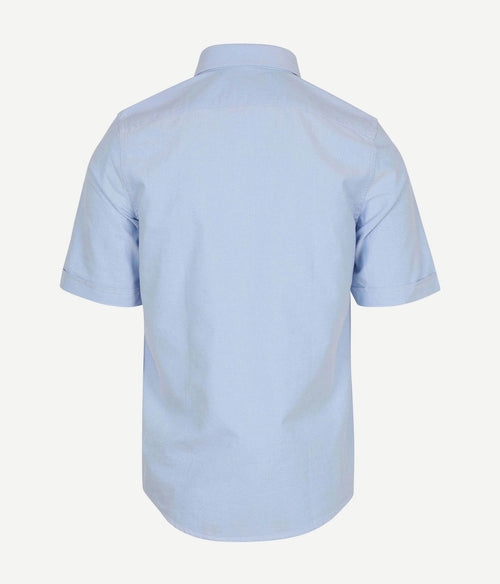 Short sleeve overhemd Oxford yale lichtblauw