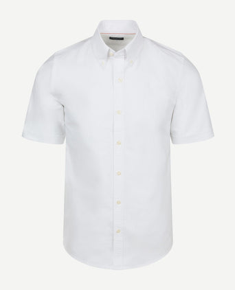 Short sleeve overhemd Oxford yale wit