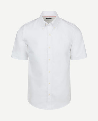 Short sleeve overhemd Oxford yale wit
