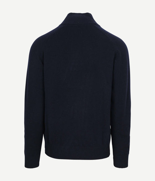 Steppin' Out mocker trui lamswol donkerblauw | Regular-fit