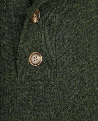 Steppin' Out mocker trui lamswol groen | Regular-fit