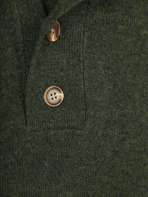 Steppin' Out mocker trui lamswol groen | Regular-fit