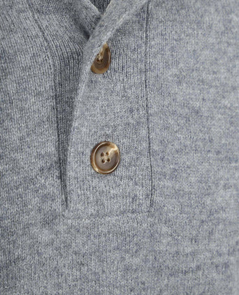 Steppin' Out mocker trui lamswol grijs | Regular-fit