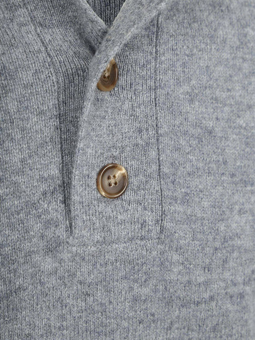 Steppin' Out mocker trui lamswol grijs | Regular-fit