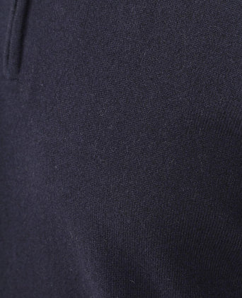 halve rits trui merinowol donkerblauw
