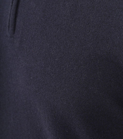 halve rits trui merinowol donkerblauw