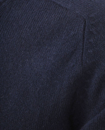 Trui v-hals lamswol donkerblauw