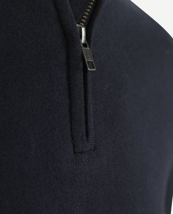 Half-zip trui cotton cashmere donkerblauw