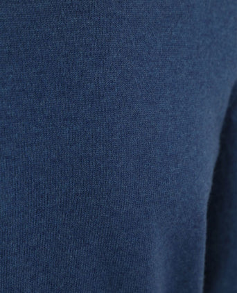 Pullover v-hals merinowol mid blauw