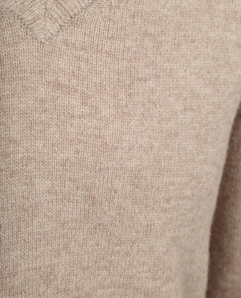 Trui v-hals lamswol beige