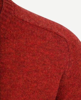 Trui v-hals lamswol rood