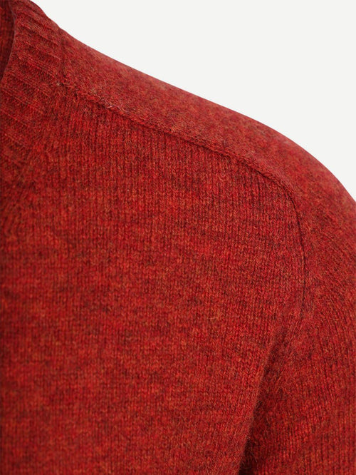 Trui v-hals lamswol rood