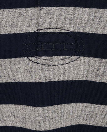 Rugby polo streep donkerblauw grijs