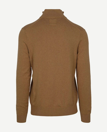 Half-zip trui cotton cashmere camel