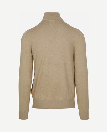 Half-zip trui cotton cashmere sand
