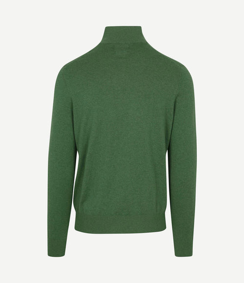 Half-zip trui cotton cashmere groen