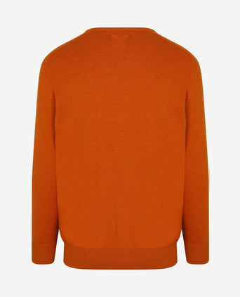 Trui cotton cashmere v-hals oranje