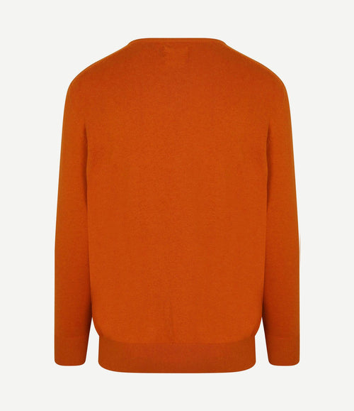 Trui cotton cashmere v-hals oranje