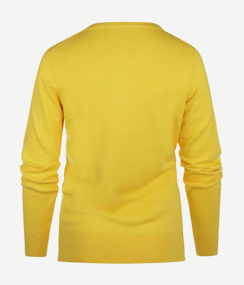 Steppin' Out trui cashmere dames v-hals geel | Regular-fit