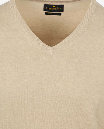 Trui cashmere v-hals ecru