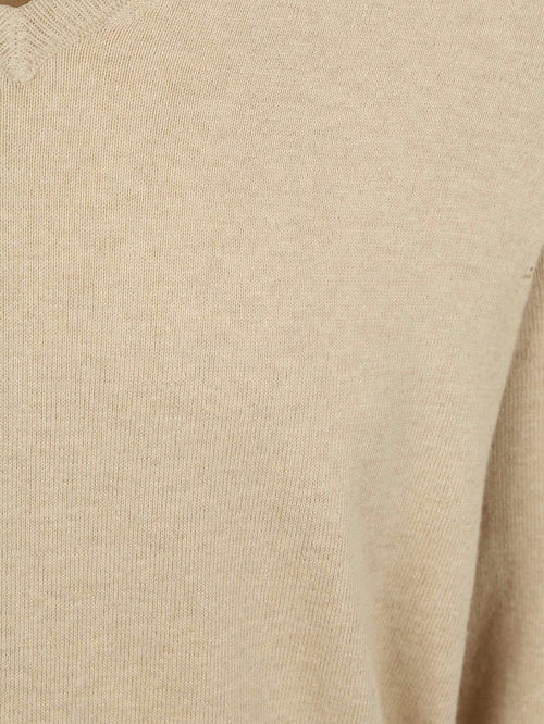 Trui cashmere v-hals ecru