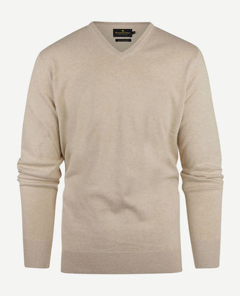 Steppin' Out trui cashmere v-hals ecru | Regular-fit