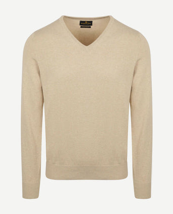 Steppin' Out trui cashmere v-hals ecru | Regular-fit