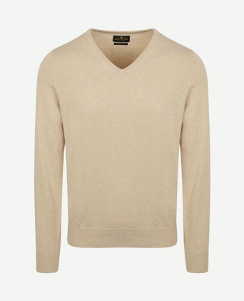 Trui cashmere v-hals ecru