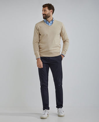 Steppin' Out trui cashmere v-hals ecru | Regular-fit