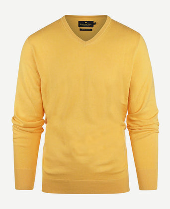 Steppin' Out trui cashmere v-hals geel | Regular-fit