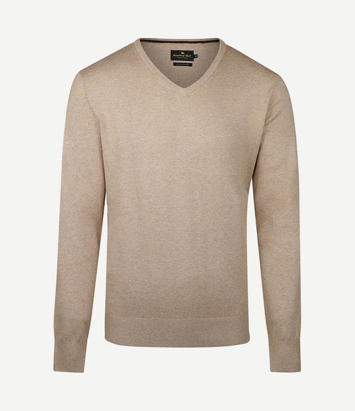Trui cashmere v-hals khaki