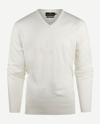 Steppin' Out trui cashmere v-hals off white | Regular-fit