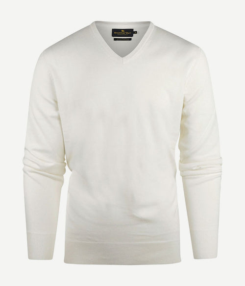 Steppin' Out trui cashmere v-hals off white | Regular-fit