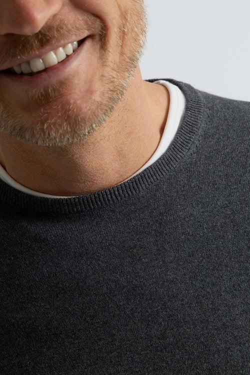 Steppin' Out trui cotton cashmere antraciet | Regular-fit