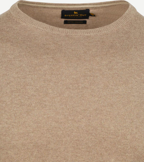 Steppin' Out trui cotton cashmere camel | Regular-fit